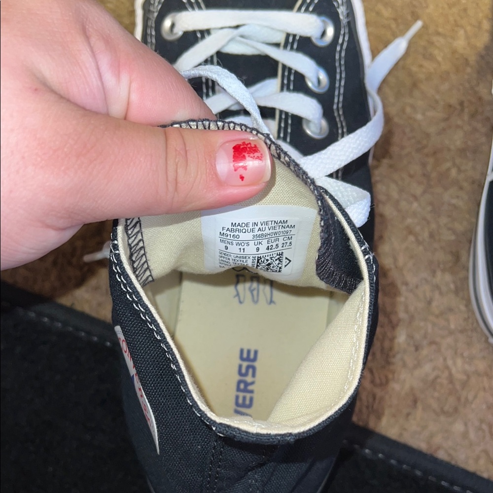 Converse Black and White High Top Sneakers - Picture 8 of 8
